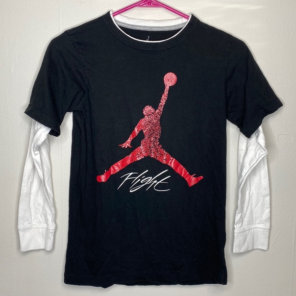 Boys Medium Air Jordan Flight Long Sleeved Tee Shirt - Picture 1 of 6